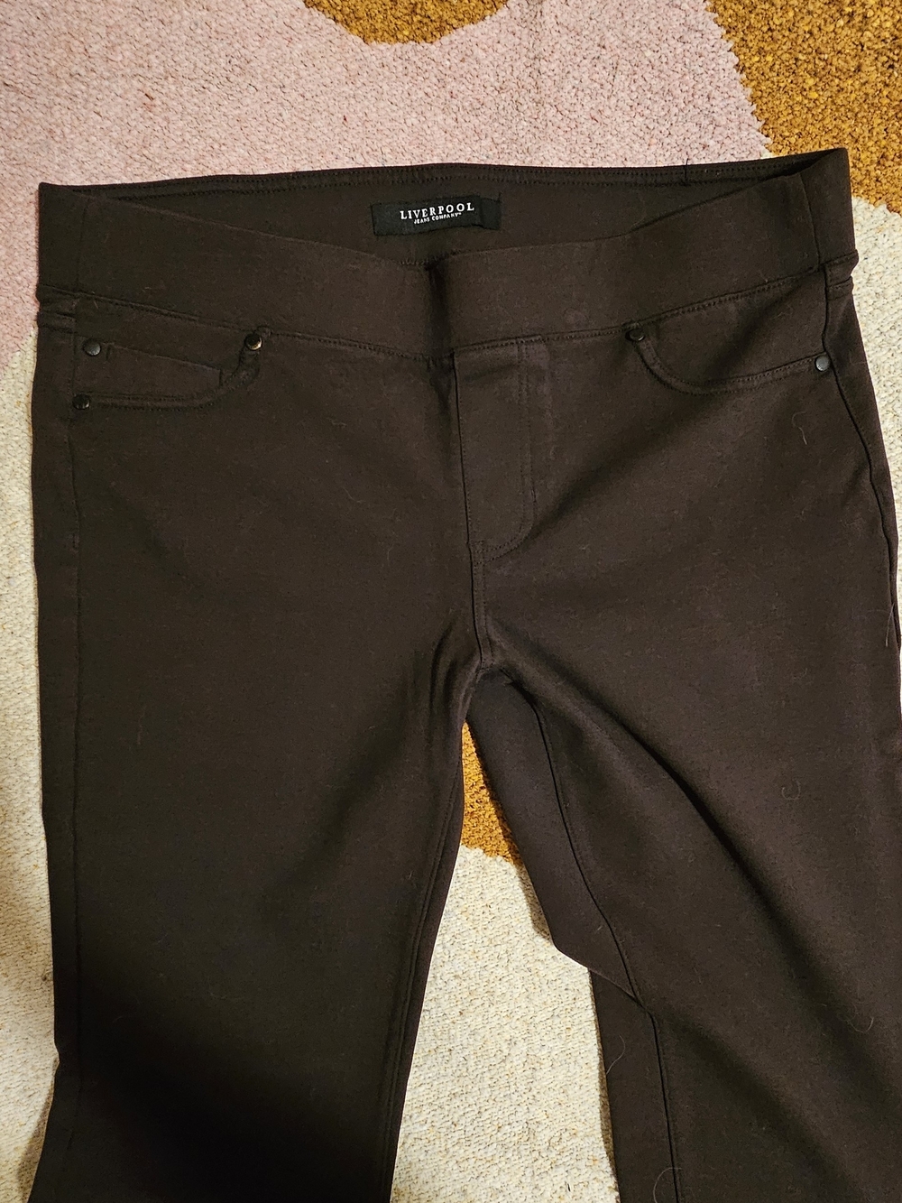 Liverpool Dark Brown Ponte Pull-On Pants
